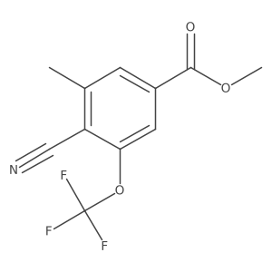 Benzoic acid, 4-cyano-3-methyl-5-(trifluoromethoxy)-, methyl ester结构式