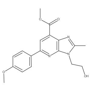 Methyl 3-(2-hydroxyethyl)-5-(4-methoxyphenyl)-2-methyl-3H-imidazo-[4,5-b]-pyridine-7-carboxylate结构式