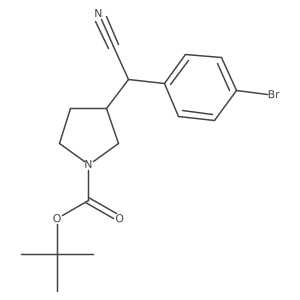 1-Pyrrolidinecarboxylic acid, 3-[(4-bromophenyl)cyanomethyl]-, 1,1-dimethylethyl ester Structure
