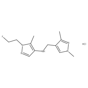 N-[(1,3-dimethylpyrazol-4-yl)methyl]-1-(2-fluoroethyl)-5-methylpyrazol-4-amine;hydrochloride结构式