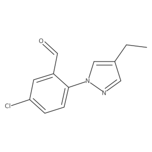 5-chloro-2-(4-ethyl-1H-pyrazol-1-yl)benzaldehyde Structure