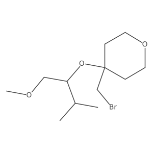 4-(Bromomethyl)-4-[(1-methoxy-3-methylbutan-2-yl)oxy]oxane Structure