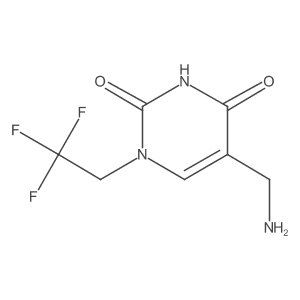 5-(Aminomethyl)-1-(2,2,2-trifluoroethyl)-1,2,3,4-tetrahydropyrimidine-2,4-dione结构式
