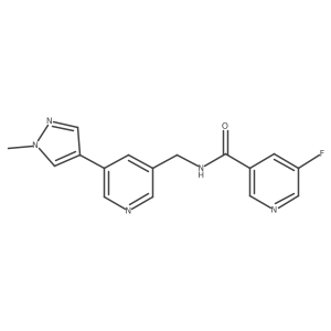 5-fluoro-N-((5-(1-methyl-1H-pyrazol-4-yl)pyridin-3-yl)methyl)nicotinamide Structure