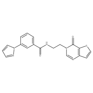 N-(2-(4-oxothieno[3,2-d]pyrimidin-3(4H)-yl)ethyl)-3-(1H-pyrazol-1-yl)benzamide结构式