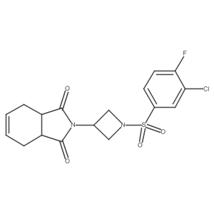 2-(1-((3-chloro-4-fluorophenyl)sulfonyl)azetidin-3-yl)-3a,4,7,7a-tetrahydro-1H-isoindole-1,3(2H)-dione Structure