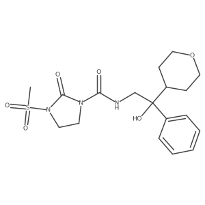 N-(2-hydroxy-2-phenyl-2-(tetrahydro-2H-pyran-4-yl)ethyl)-3-(methylsulfonyl)-2-oxoimidazolidine-1-carboxamide结构式