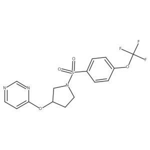 4-((1-((4-(Trifluoromethoxy)phenyl)sulfonyl)pyrrolidin-3-yl)oxy)pyrimidine Structure