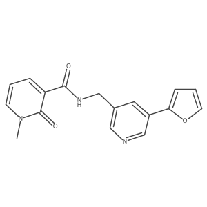 N-((5-(furan-2-yl)pyridin-3-yl)methyl)-1-methyl-2-oxo-1,2-dihydropyridine-3-carboxamide Structure