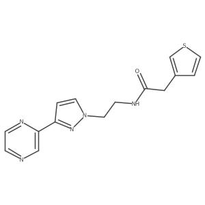 N-(2-(3-(pyrazin-2-yl)-1H-pyrazol-1-yl)ethyl)-2-(thiophen-3-yl)acetamide Structure
