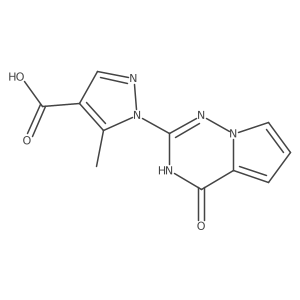 5-Methyl-1-(4-oxo-3,4-dihydropyrrolo[2,1-f][1,2,4]triazin-2-yl)-1H-pyrazole-4-carboxylic acid Structure