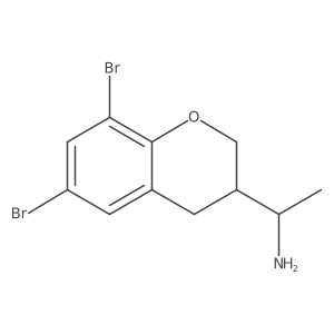 (1S)-1-(6,8-dibromo-3,4-dihydro-2H-1-benzopyran-3-yl)ethan-1-amine结构式