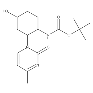 tert-butyl N-[4-hydroxy-2-(4-methyl-2-oxo-1,2-dihydropyrimidin-1-yl)cyclohexyl]carbamate结构式