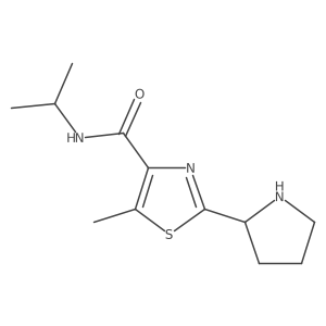 5-methyl-N-(propan-2-yl)-2-(pyrrolidin-2-yl)-1,3-thiazole-4-carboxamide结构式