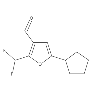 5-Cyclopentyl-2-(difluoromethyl)furan-3-carbaldehyde结构式