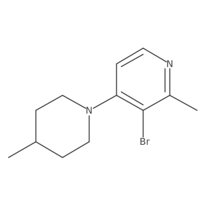 3-Bromo-2-methyl-4-(4-methylpiperidin-1-yl)pyridine结构式
