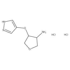 (3R,4R)-4-(1H-Pyrazol-4-yloxy)oxolan-3-amine;dihydrochloride结构式