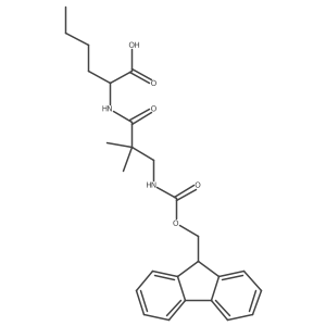 (2S)-2-[3-({[(9H-fluoren-9-yl)methoxy]carbonyl}amino)-2,2-dimethylpropanamido]hexanoic acid Structure
