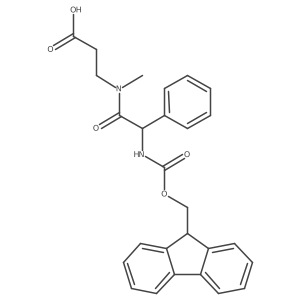 3-[(2R)-2-({[(9H-fluoren-9-yl)methoxy]carbonyl}amino)-N-methyl-2-phenylacetamido]propanoic acid结构式