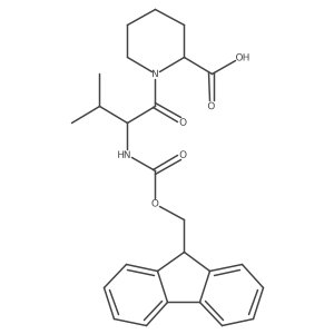 (2S)-1-[(2R)-2-({[(9H-fluoren-9-yl)methoxy]carbonyl}amino)-3-methylbutanoyl]piperidine-2-carboxylic acid Structure