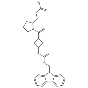 3-{1-[3-({[(9H-fluoren-9-yl)methoxy]carbonyl}amino)cyclobutanecarbonyl]pyrrolidin-2-yl}propanoic acid结构式