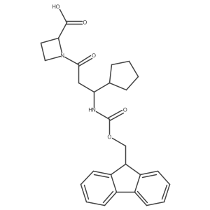 1-[3-cyclopentyl-3-({[(9H-fluoren-9-yl)methoxy]carbonyl}amino)propanoyl]azetidine-2-carboxylic acid结构式