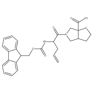 5-[2-({[(9H-fluoren-9-yl)methoxy]carbonyl}amino)pent-4-enoyl]-hexahydro-2H-furo[2,3-c]pyrrole-6a-carboxylic acid Structure