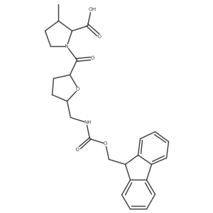 1-{5-[({[(9H-fluoren-9-yl)methoxy]carbonyl}amino)methyl]oxolane-2-carbonyl}-3-methylpyrrolidine-2-carboxylic acid Structure