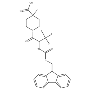1-[2-({[(9H-fluoren-9-yl)methoxy]carbonyl}amino)-3,3,3-trifluoropropanoyl]-4-methylpiperidine-4-carboxylic acid结构式