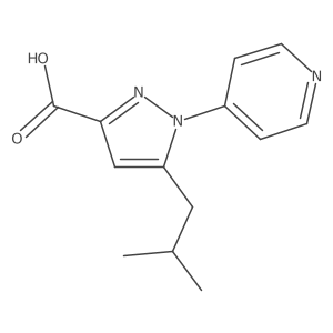 5-(2-methylpropyl)-1-(pyridin-4-yl)-1H-pyrazole-3-carboxylic acid结构式