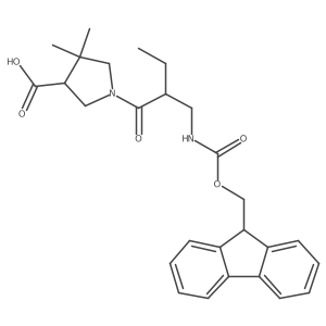 1-{2-[({[(9H-fluoren-9-yl)methoxy]carbonyl}amino)methyl]butanoyl}-4,4-dimethylpyrrolidine-3-carboxylic acid Structure