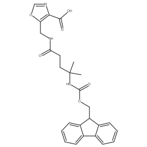 5-{[4-({[(9H-fluoren-9-yl)methoxy]carbonyl}amino)-4-methylpentanamido]methyl}-1,3-oxazole-4-carboxylic acid Structure