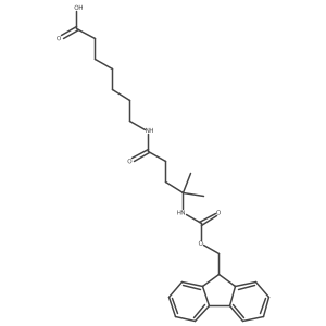 7-[4-({[(9H-fluoren-9-yl)methoxy]carbonyl}amino)-4-methylpentanamido]heptanoic acid Structure
