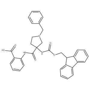 2-[1-benzyl-3-({[(9H-fluoren-9-yl)methoxy]carbonyl}amino)pyrrolidine-3-amido]benzoic acid结构式