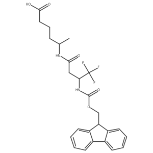 5-[3-({[(9H-fluoren-9-yl)methoxy]carbonyl}amino)-4,4,4-trifluorobutanamido]hexanoic acid Structure