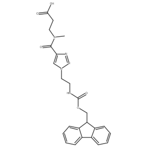 3-(1-{1-[2-({[(9H-fluoren-9-yl)methoxy]carbonyl}amino)ethyl]-1H-1,2,3-triazol-4-yl}-N-methylformamido)propanoic acid结构式