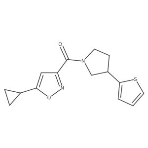 (5-cyclopropylisoxazol-3-yl)-[3-(2-thienyl)pyrrolidin-1-yl]methanone结构式