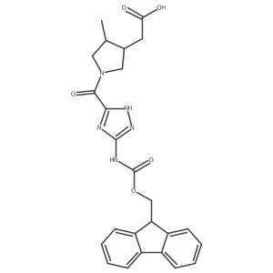 rac-2-[(3R,4R)-1-[5-({[(9H-fluoren-9-yl)methoxy]carbonyl}amino)-4H-1,2,4-triazole-3-carbonyl]-4-methylpyrrolidin-3-yl]acetic acid结构式