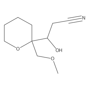 3-Hydroxy-3-[2-(methoxymethyl)oxan-2-yl]propanenitrile结构式