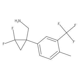 {2,2-Difluoro-1-[4-methyl-3-(trifluoromethyl)phenyl]cyclopropyl}methanamine结构式
