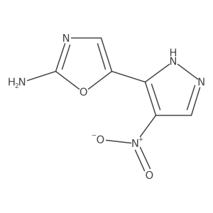 5-(4-nitro-1H-pyrazol-3-yl)-1,3-oxazol-2-amine结构式