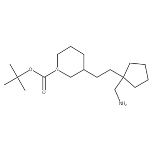 Tert-butyl 3-{2-[1-(aminomethyl)cyclopentyl]ethyl}piperidine-1-carboxylate Structure