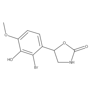 5-(2-Bromo-3-hydroxy-4-methoxyphenyl)-1,3-oxazolidin-2-one Structure