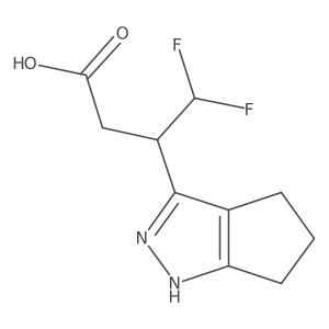 3-{1H,4H,5H,6H-cyclopenta[c]pyrazol-3-yl}-4,4-difluorobutanoic acid结构式