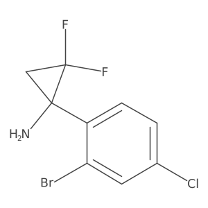 1-(2-Bromo-4-chlorophenyl)-2,2-difluorocyclopropan-1-amine结构式