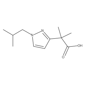 2-methyl-2-[1-(2-methylpropyl)-1H-pyrazol-3-yl]propanoic acid Structure