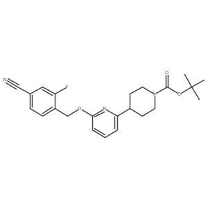 Tert-butyl 4-(6-((4-cyano-2-fluorobenzyl)oxy)pyridin-2-yl)piperidine-1-carboxylate结构式