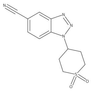 1-(1,1-Dioxidotetrahydro-2H-thiopyran-4-yl)-1H-benzo[d][1,2,3]triazole-5-carbonitrile结构式