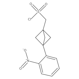 [3-(2-Nitrophenyl)-1-bicyclo[1.1.1]pentanyl]methanesulfonyl chloride结构式