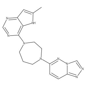 6-(4-(6-methyl-5H-pyrrolo[3,2-d]pyrimidin-4-yl)-1,4-diazepan-1-yl)-[1,2,4]triazolo[4,3-b]pyridazine结构式